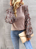 Leopard Bishop Sleeve Sweater
