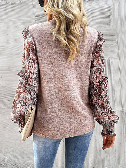 Leopard Bishop Sleeve Sweater