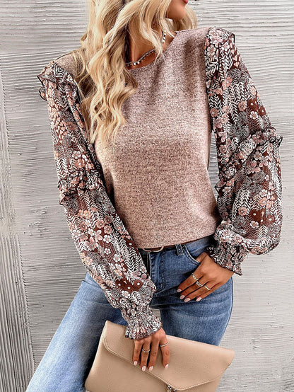 Leopard Bishop Sleeve Sweater