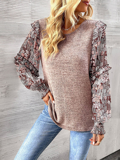 Leopard Bishop Sleeve Sweater