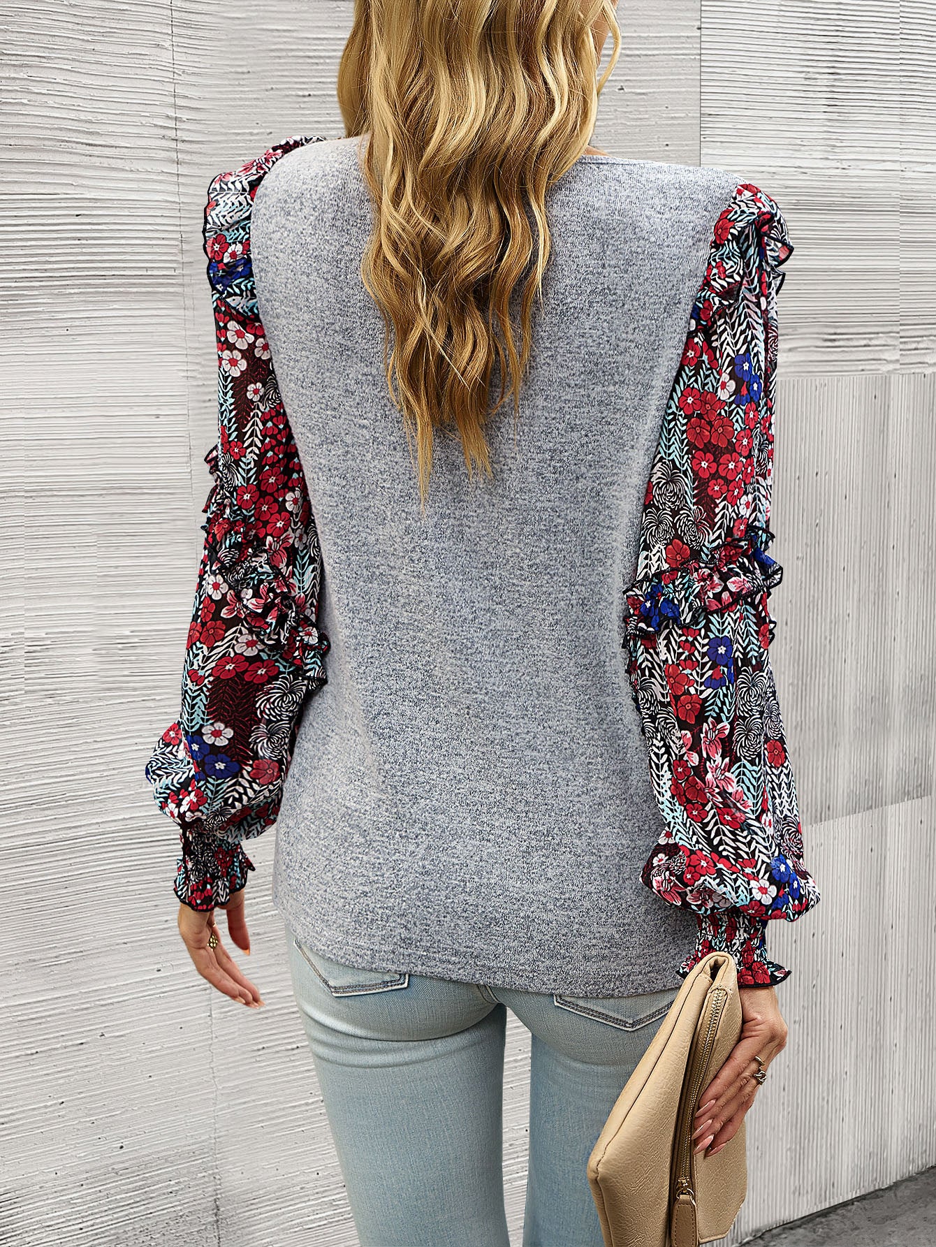 Leopard Bishop Sleeve Sweater