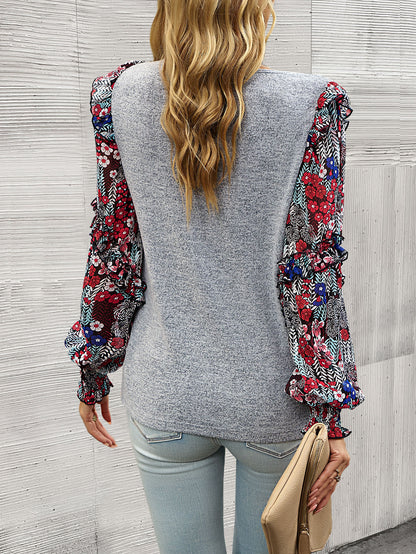 Leopard Bishop Sleeve Sweater