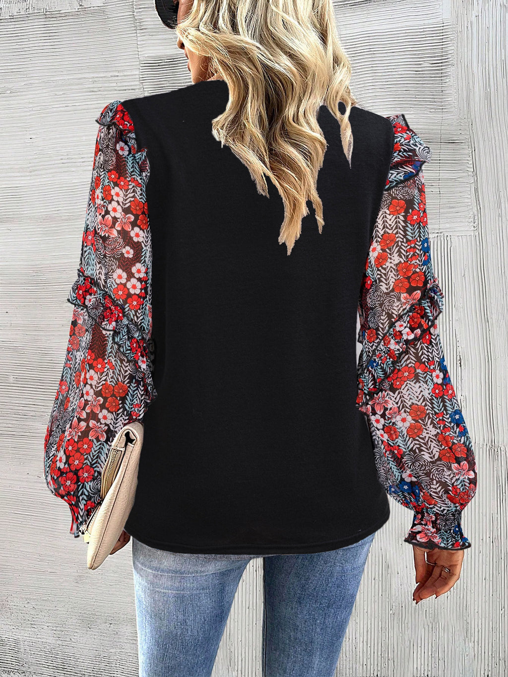 Leopard Bishop Sleeve Sweater