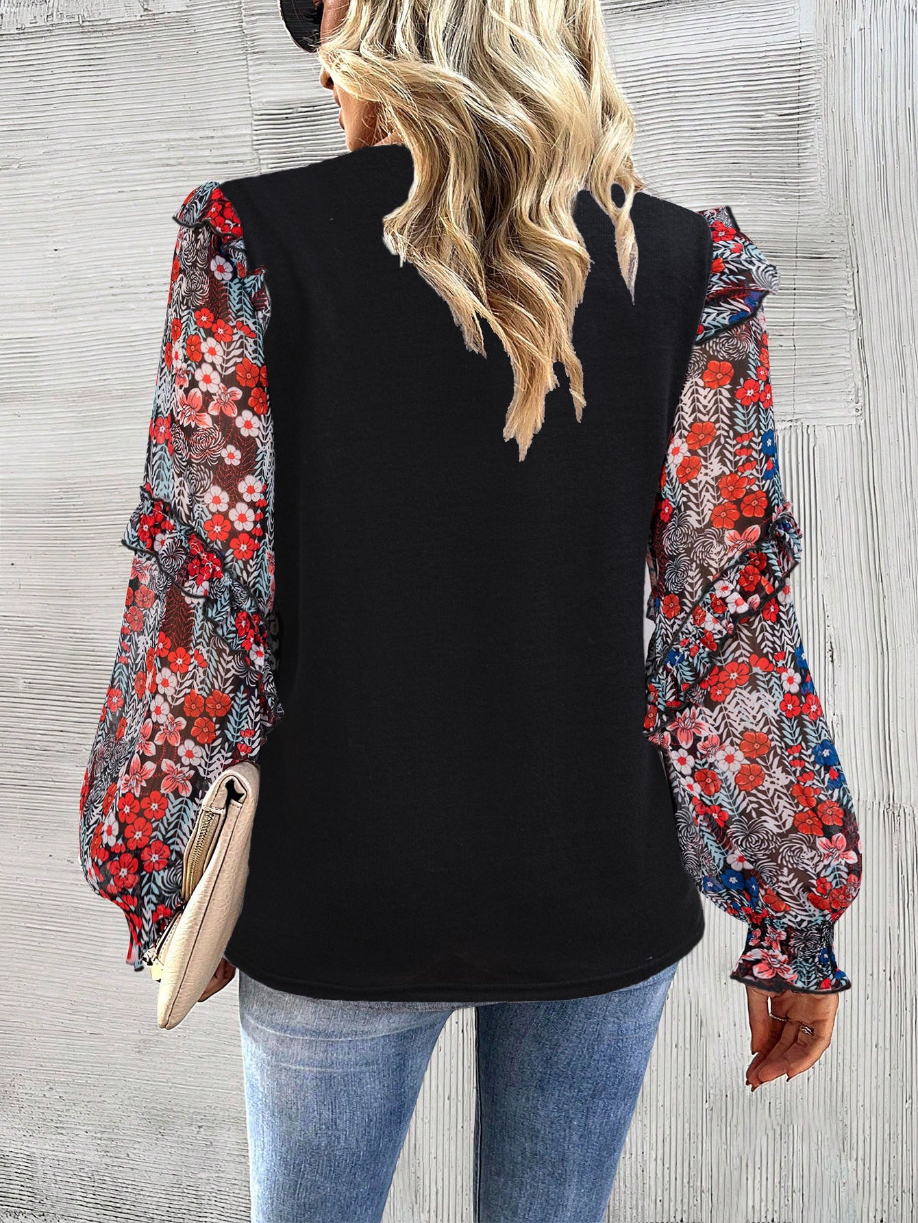 Leopard Bishop Sleeve Sweater