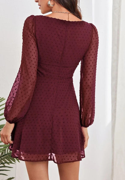 Square Neck Ruched Bust Dress