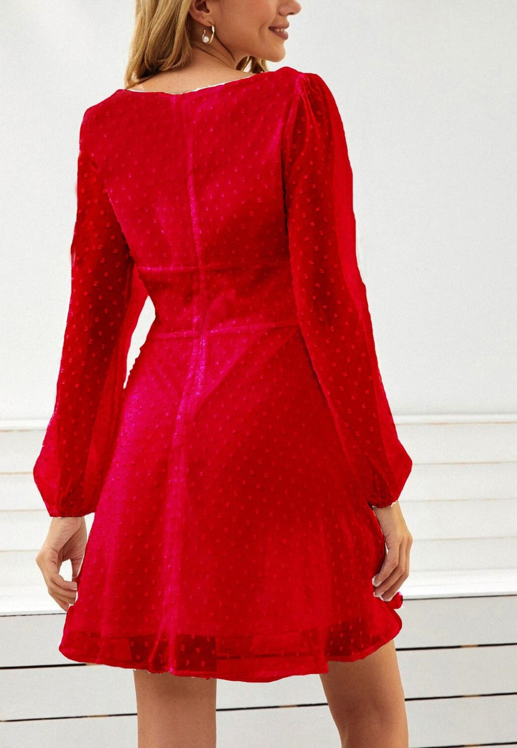 Vestido de escote cuadrado y busto fruncido