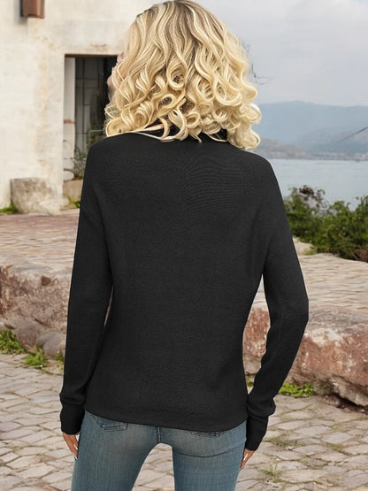 Anna-Kaci Women's Lightweight Knit Pullover Sweater with Seam Front Detail and Classic Crew Neck