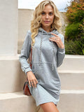 Anna-Kaci Women's Casual Long Sleeve Hoodie Dress with Drawstring and Kangaroo Pocket