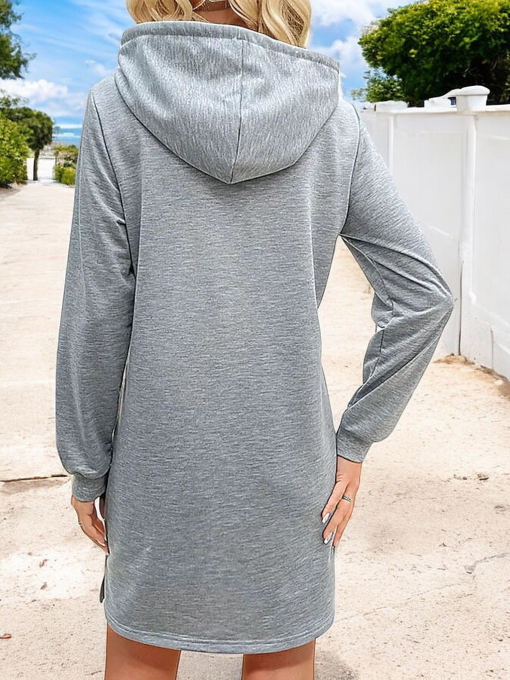 Anna-Kaci Women's Casual Long Sleeve Hoodie Dress with Drawstring and Kangaroo Pocket