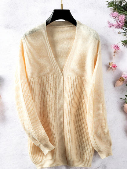 Anna-Kaci Women's Open Front Cardigan with Balloon Sleeves and Relaxed Fit