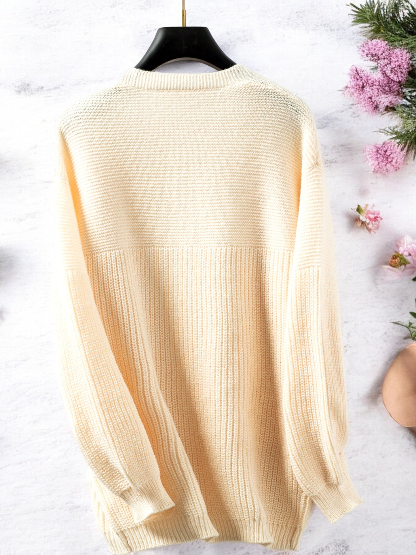 Anna-Kaci Women's Open Front Cardigan with Balloon Sleeves and Relaxed Fit