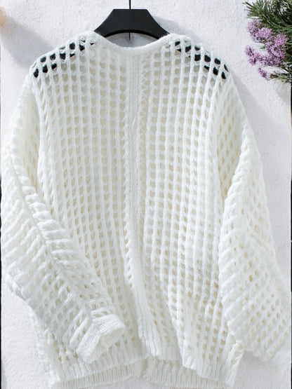 Anna-Kaci Women's Open Knit Cardigan with Long Sleeves and Relaxed Fit