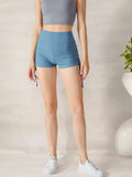 High Waist Ruched Side Tie Athletic Shorts for Yoga and Training