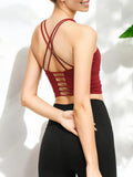 Racerback Scoop Neck Sports Bra with Stretchy Supportive Fit