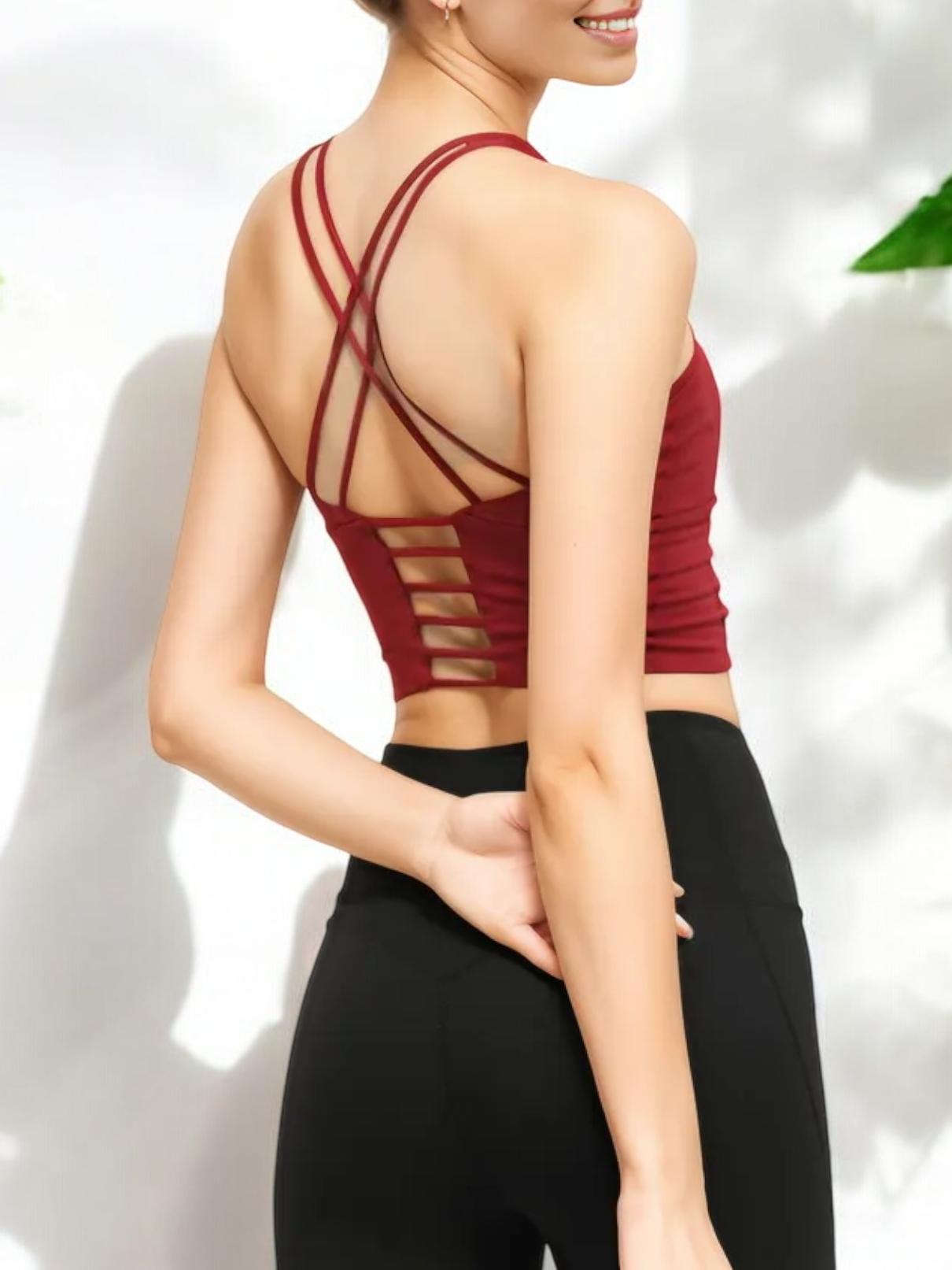Racerback Scoop Neck Sports Bra with Stretchy Supportive Fit