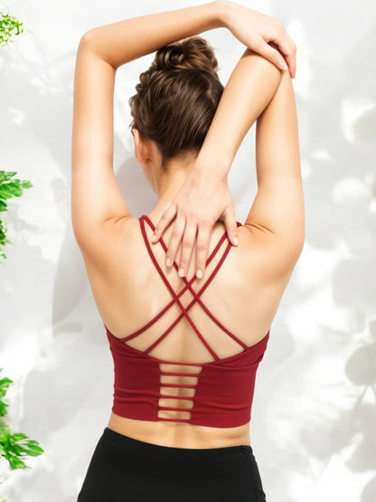 Racerback Scoop Neck Sports Bra with Stretchy Supportive Fit