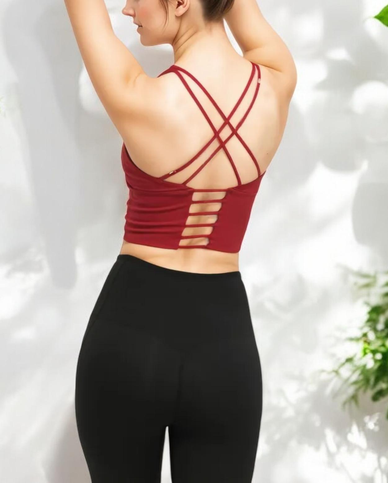 Racerback Scoop Neck Sports Bra with Stretchy Supportive Fit