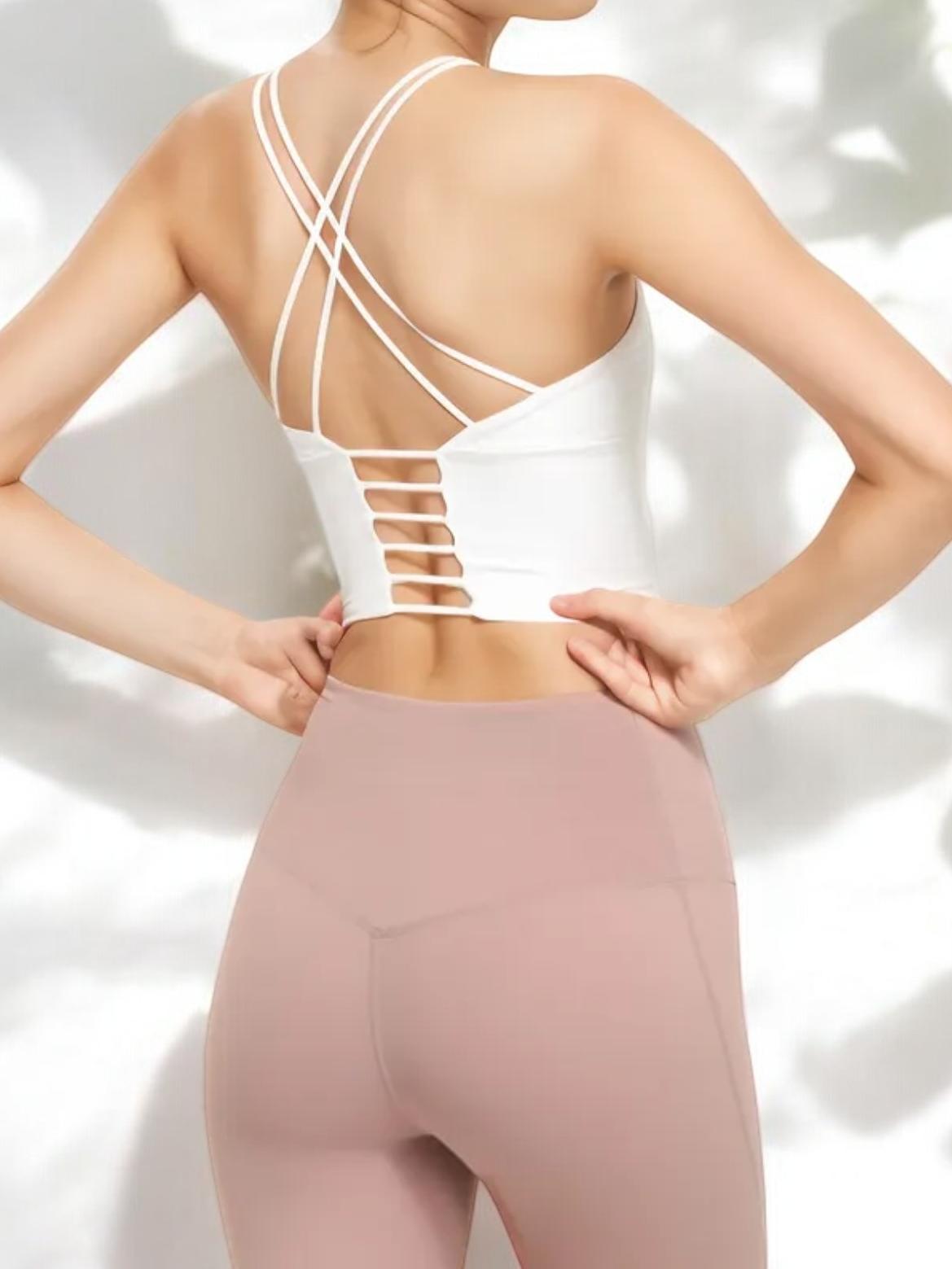 Racerback Scoop Neck Sports Bra with Stretchy Supportive Fit