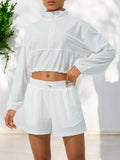 Elastic Waist Athletic Shorts with Side Pockets and Relaxed Fit