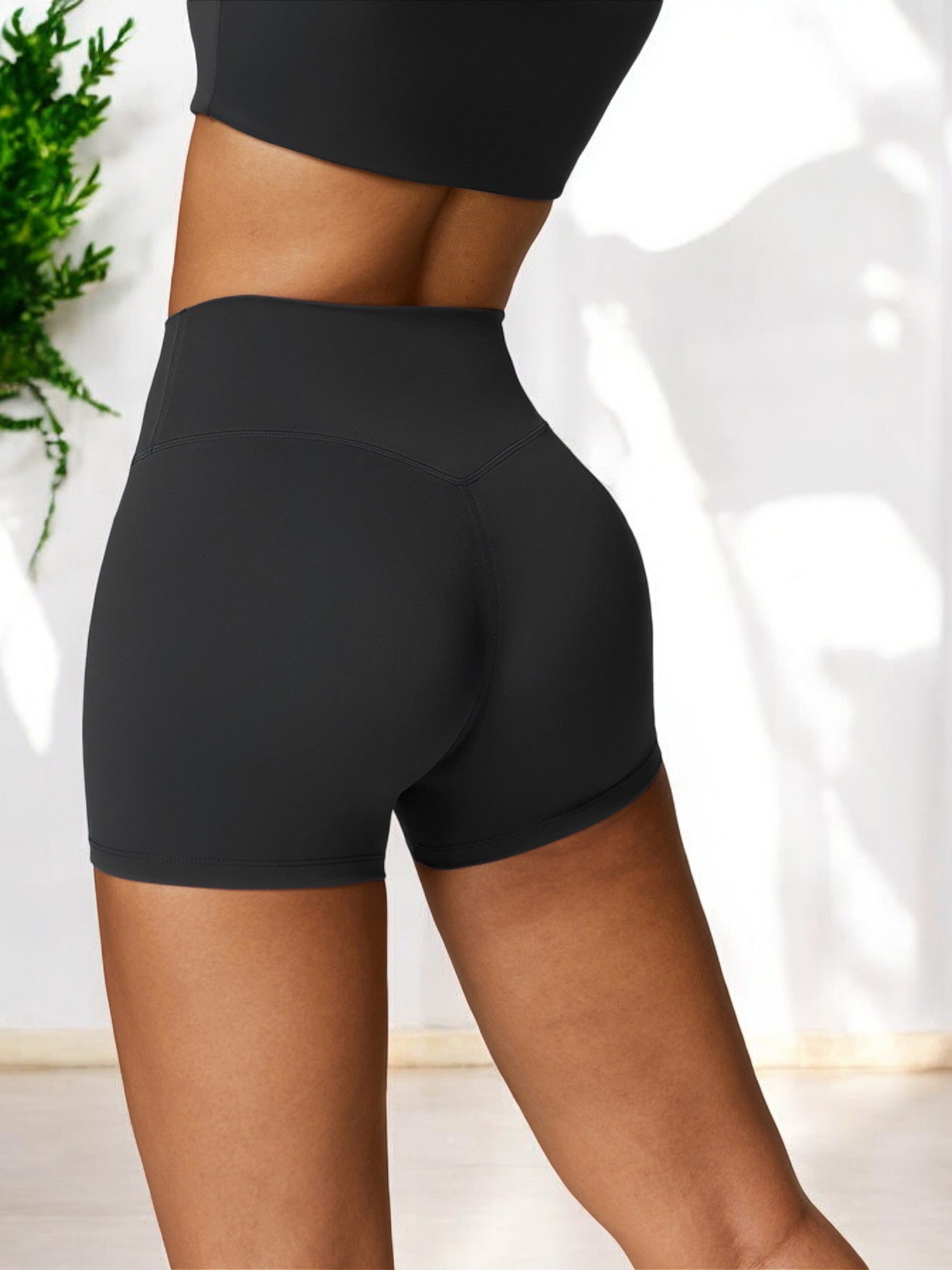High Waist Seamless Athletic Shorts with Sculpting Fit