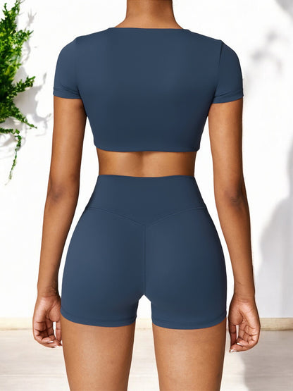High Waist Seamless Athletic Shorts with Sculpting Fit