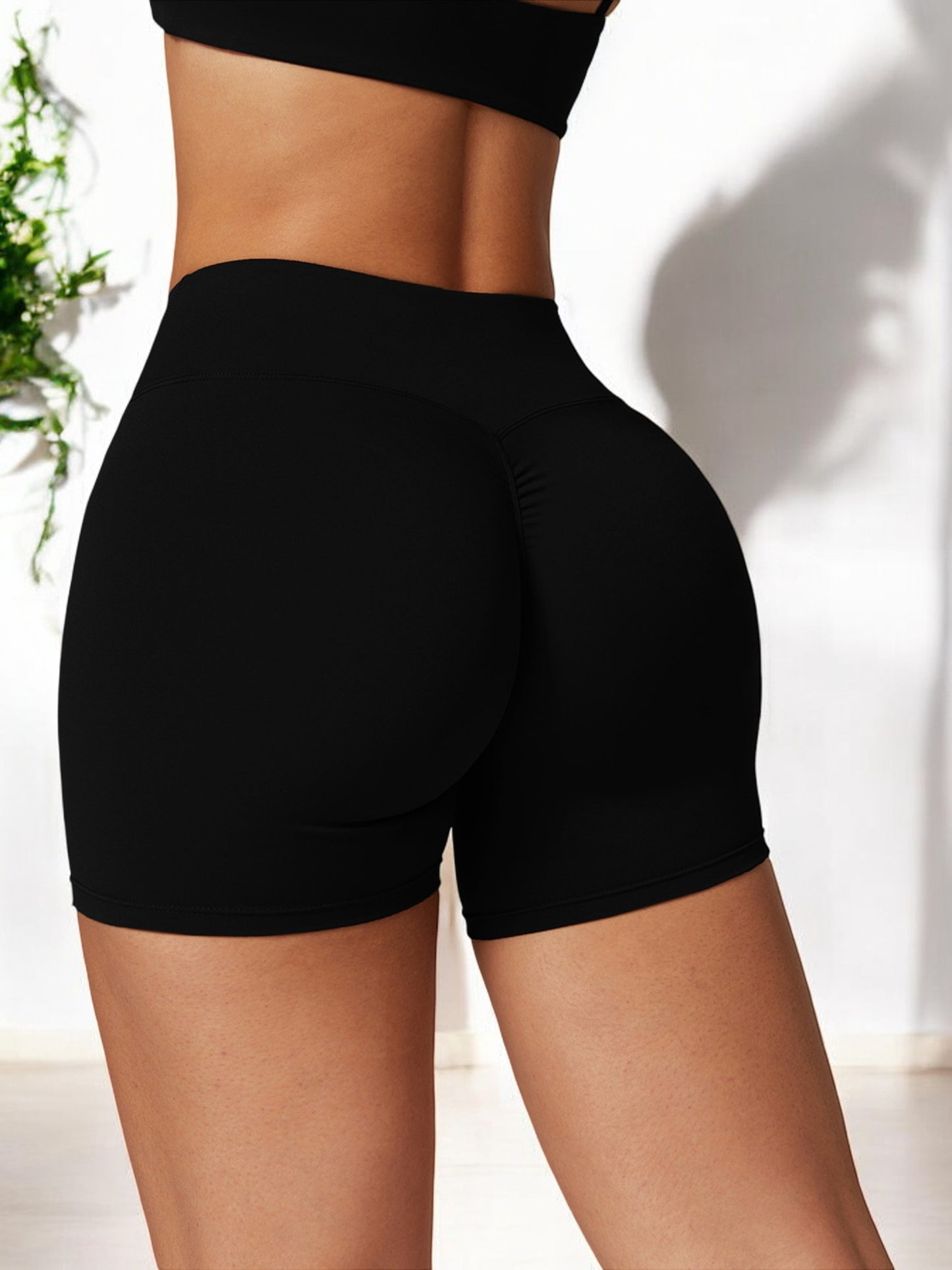 High Waist Seamless Athletic Shorts with Sculpting Fit