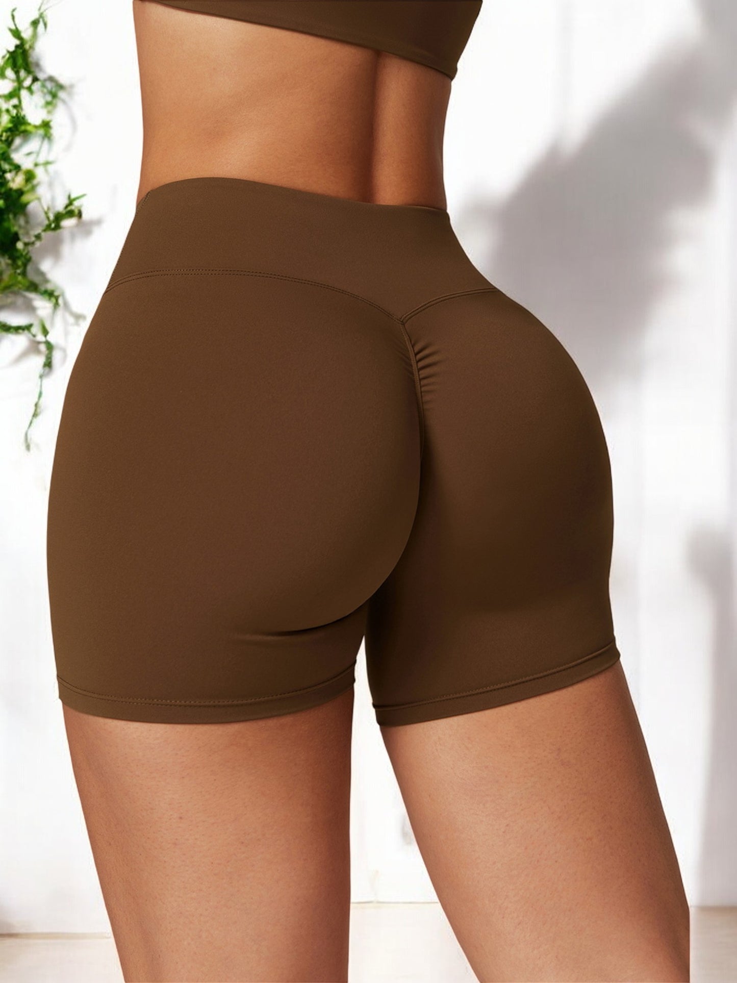 High Waist Seamless Athletic Shorts with Sculpting Fit