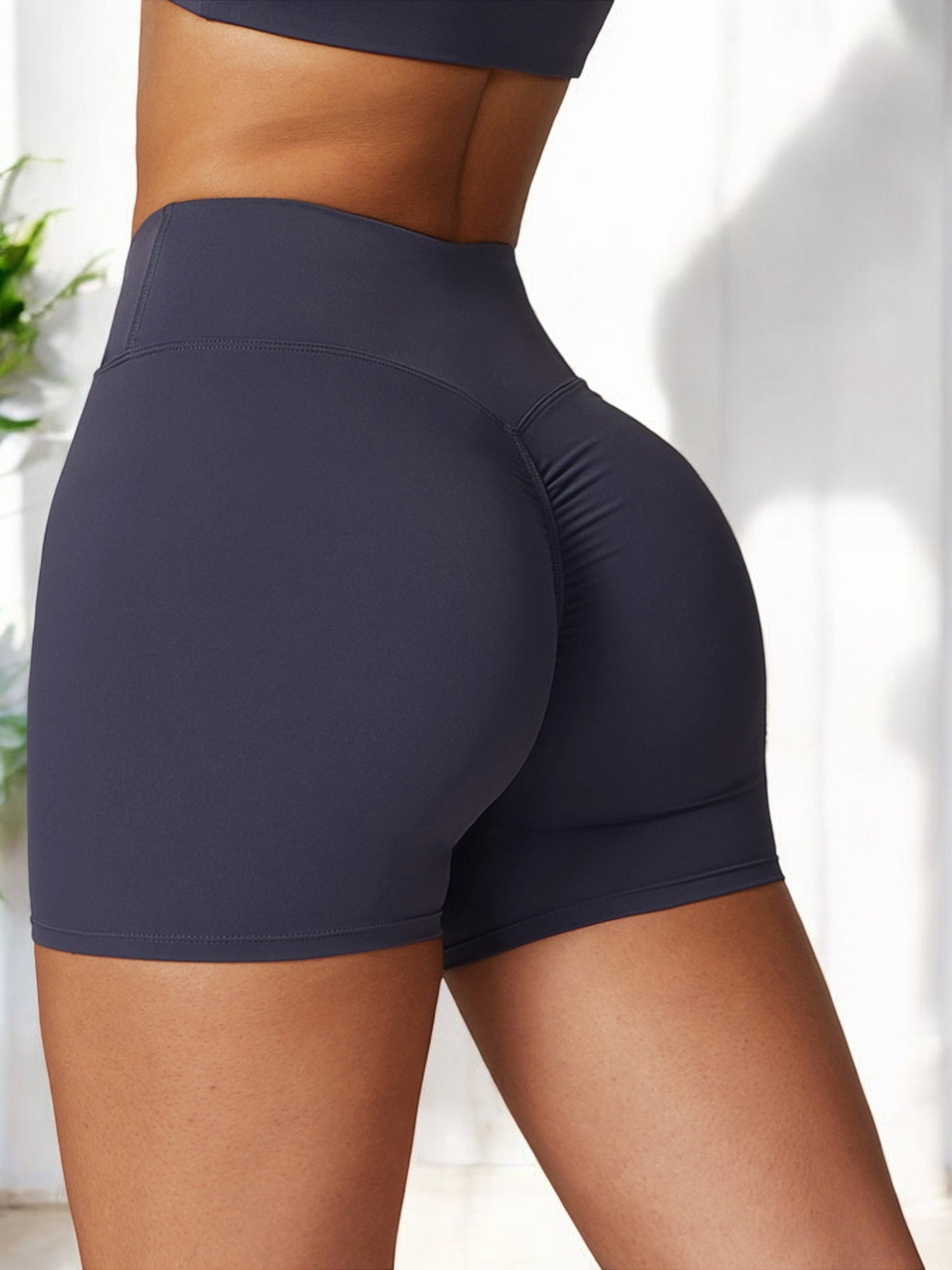 High Waist Seamless Athletic Shorts with Sculpting Fit