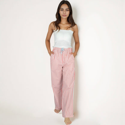 Anna-Kaci Lounge Women's Vertical Stripe Lounge Pants with Drawstring Waist and Relaxed Fit