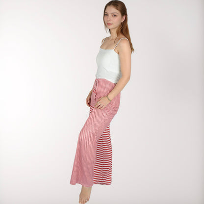 Anna-Kaci Lounge Women's Striped Drawstring Lounge Pants with Wide Leg and Soft Stretch Fabric