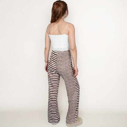 Anna-Kaci Lounge Women's Striped Drawstring Lounge Pants with Wide Leg and Soft Stretch Fabric