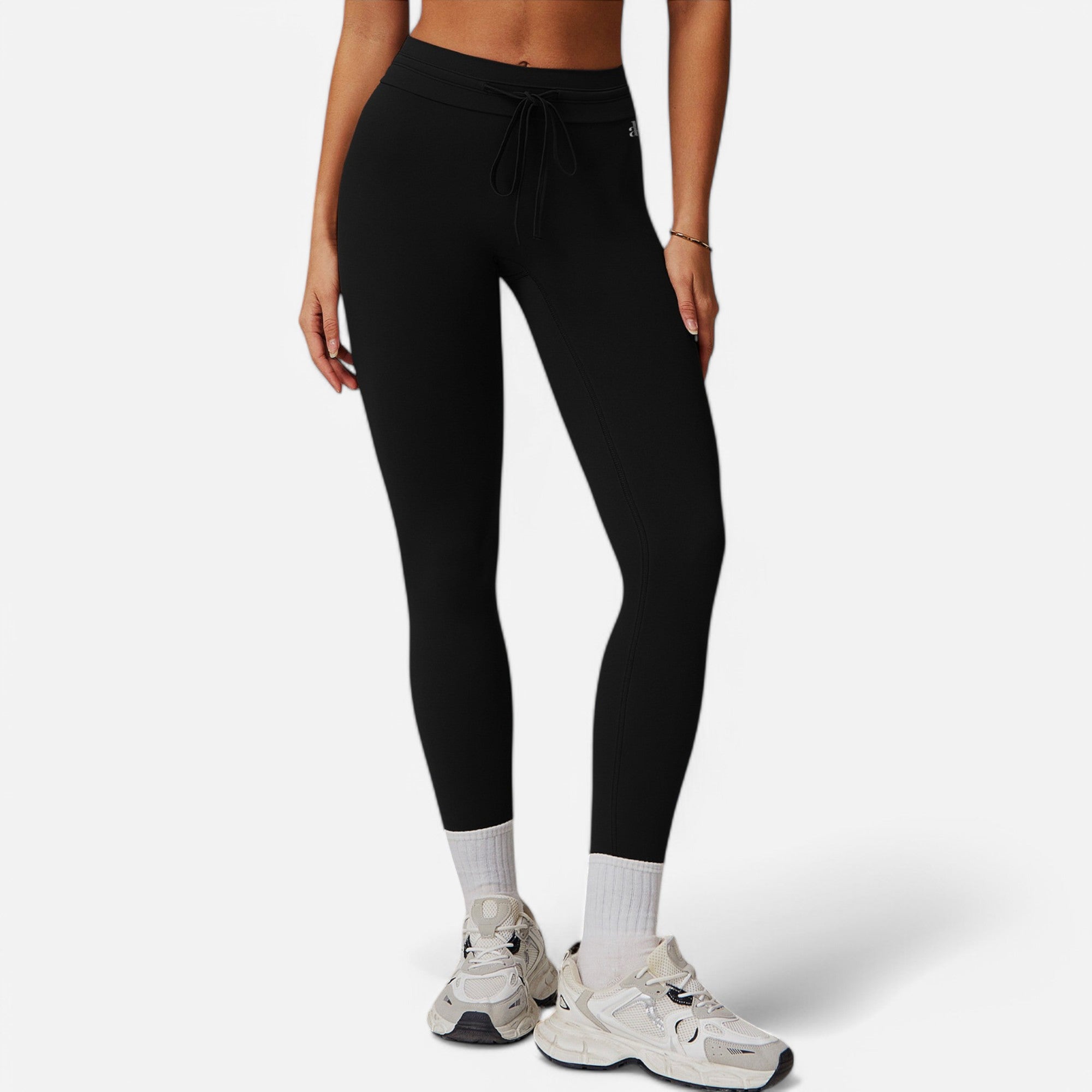 Anna-Kaci Women's High Waist Drawstring Leggings with Stretchy Fit