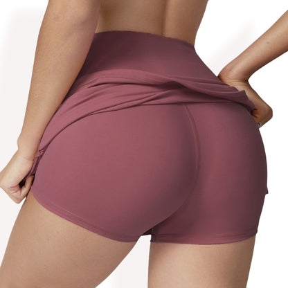 Anna-Kaci Women's High Waist Athletic Skort with Built-In Shorts and Side Slit