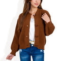 Anna-Kaci Women's Chunky Knit Sweater with Button Front and Ribbed Textured Design