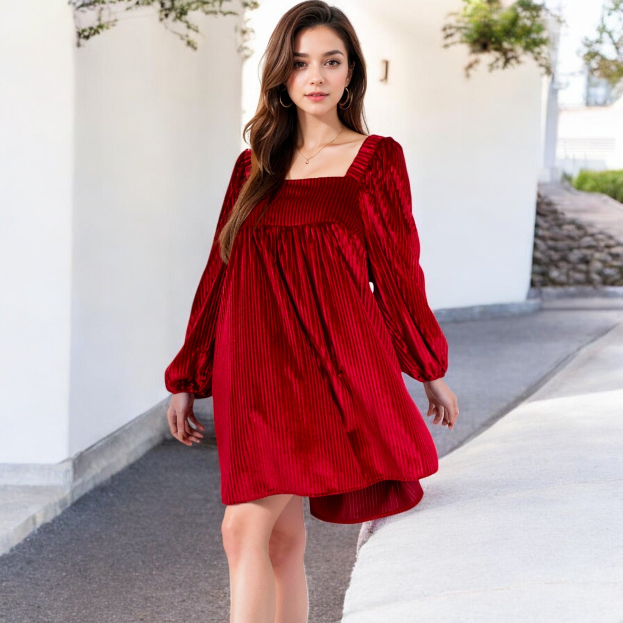 Anna-Kaci Women's Long Sleeve Dress with Chic Design and Flattering Fit