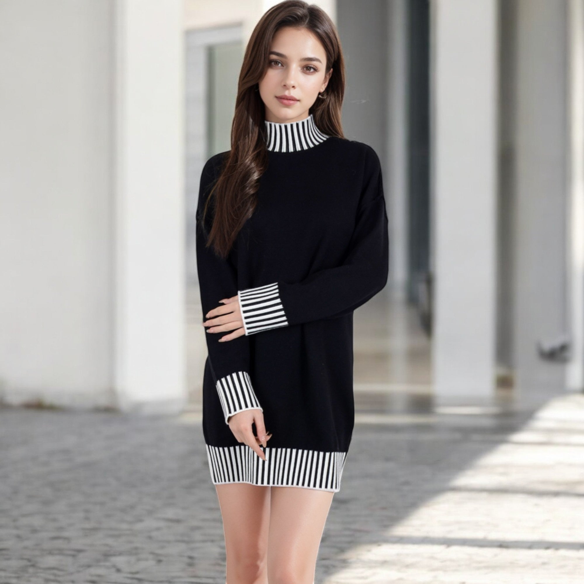 Anna-Kaci Women's Sweater Dress with Cozy Fit and Stylish Design
