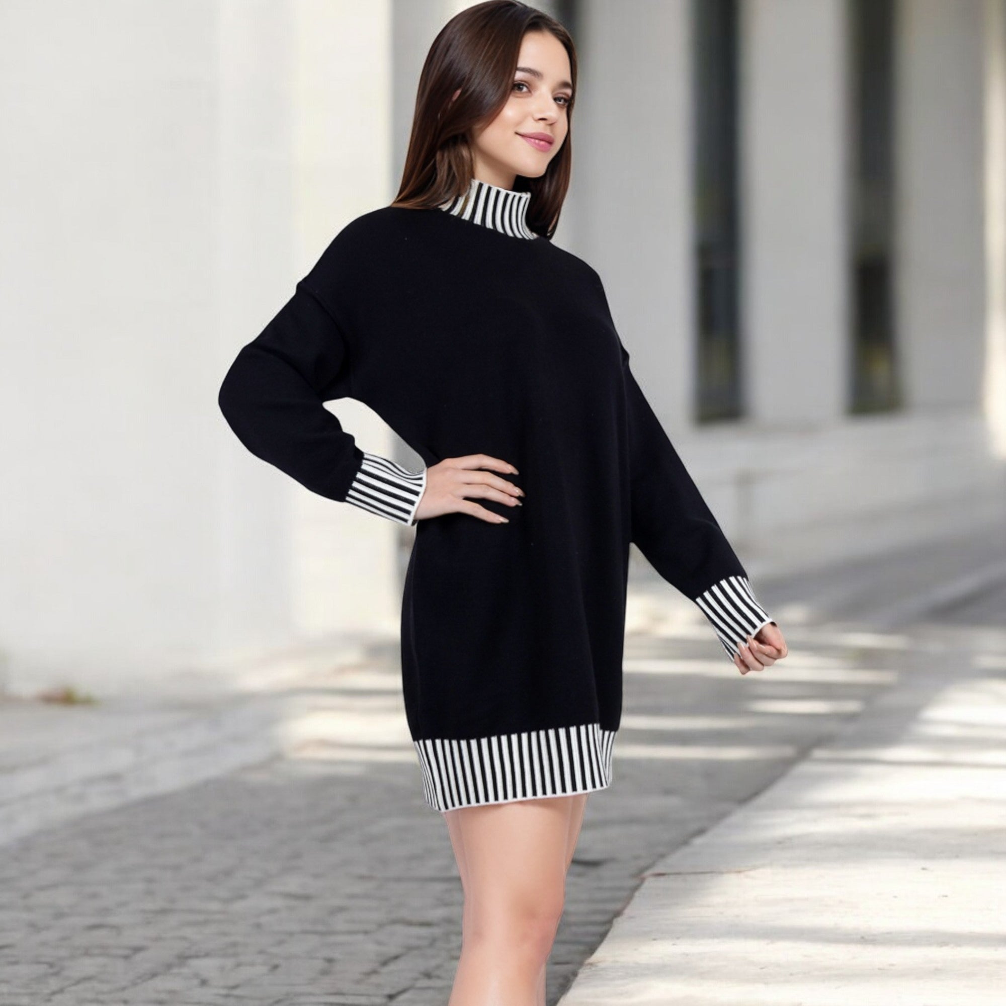 Anna-Kaci Women's Sweater Dress with Cozy Fit and Stylish Design
