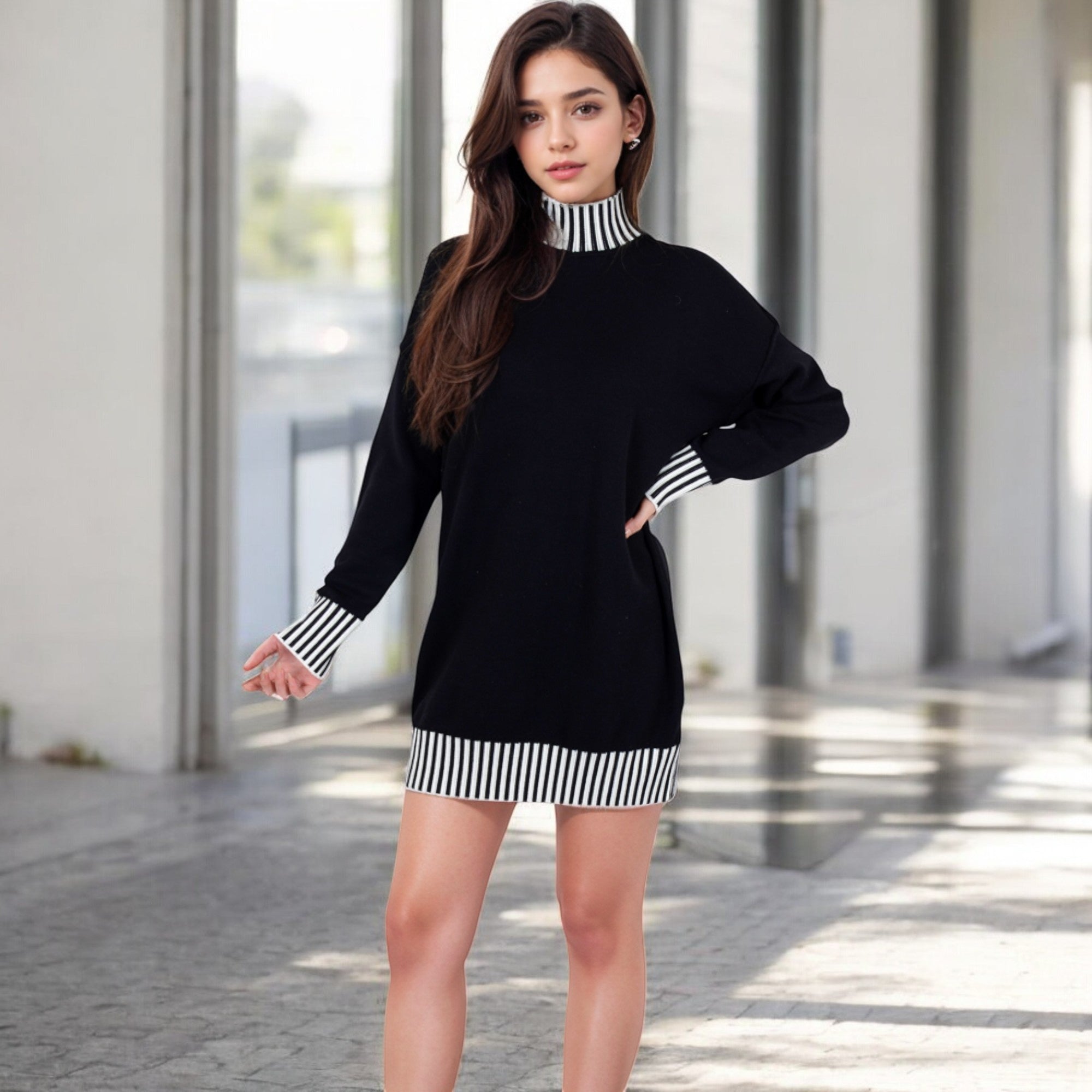 Anna-Kaci Women's Sweater Dress with Cozy Fit and Stylish Design