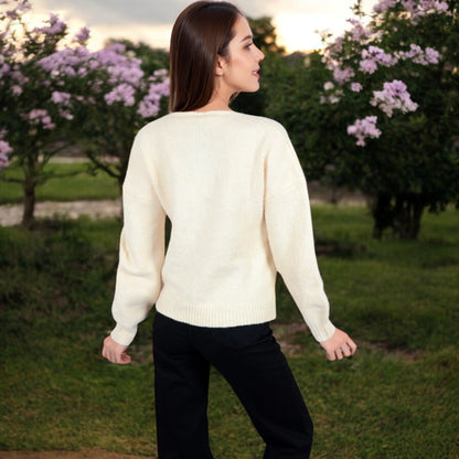 Anna-Kaci Women's Tie Front Knit Cardigan with Long Sleeves and Open Front Design
