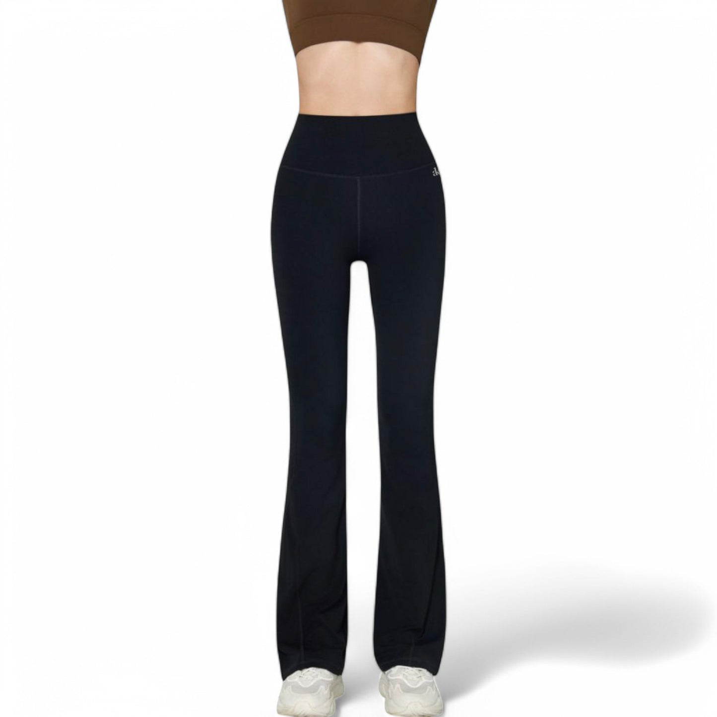 Anna-Kaci Women's High-Waist Flared Leggings with Stretch Fabric and Contoured Fit