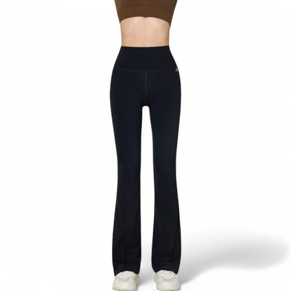 Anna-Kaci Women's High-Waist Flared Leggings with Stretch Fabric and Contoured Fit
