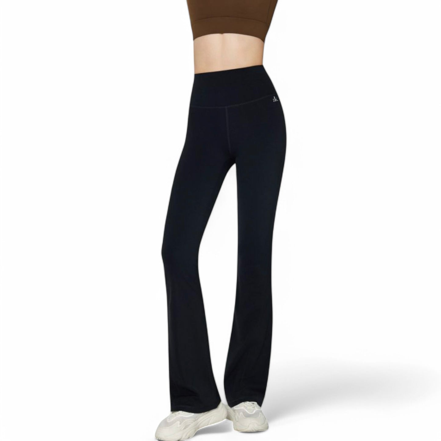 Anna-Kaci Women's High-Waist Flared Leggings with Stretch Fabric and Contoured Fit