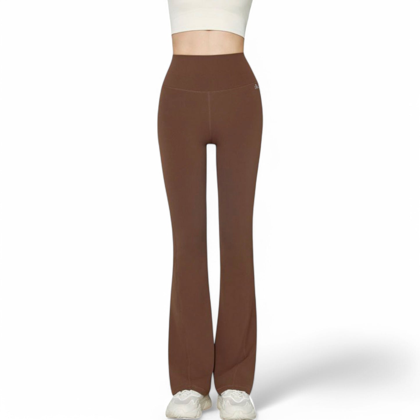 Anna-Kaci Women's High-Waist Flared Leggings with Stretch Fabric and Contoured Fit