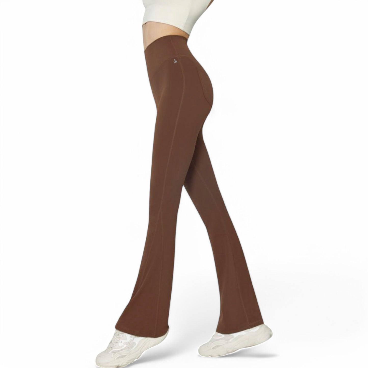 Anna-Kaci Women's High-Waist Flared Leggings with Stretch Fabric and Contoured Fit