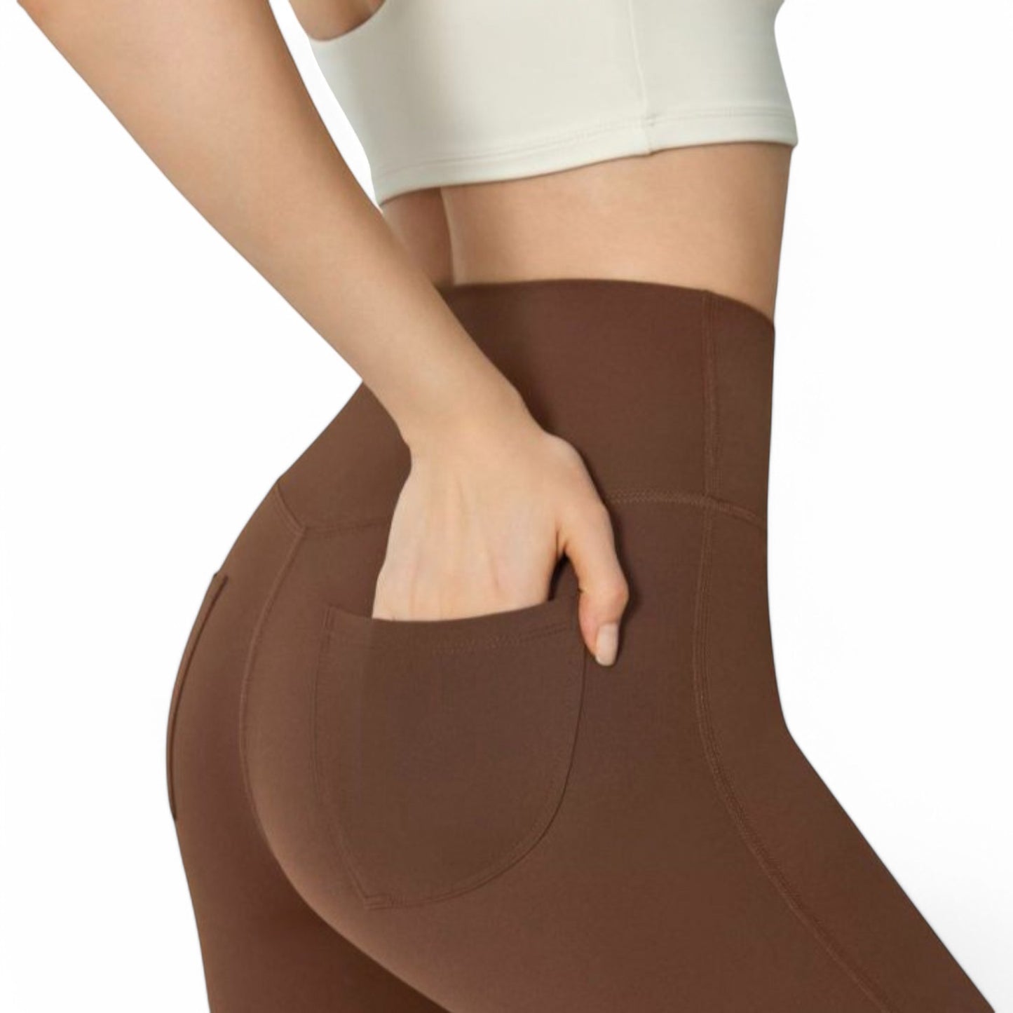 Anna-Kaci Women's High-Waist Flared Leggings with Stretch Fabric and Contoured Fit