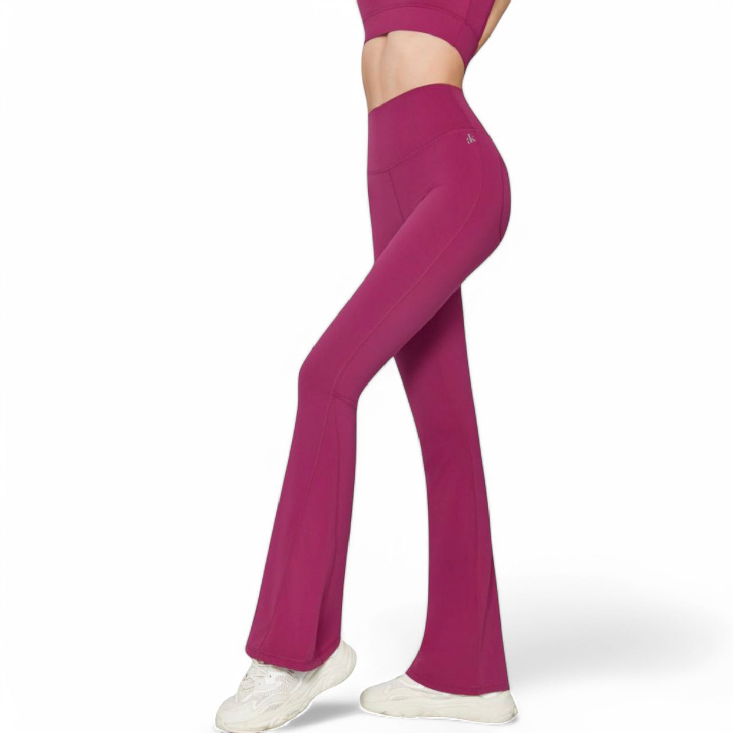 Anna-Kaci Women's High-Waist Flared Leggings with Stretch Fabric and Contoured Fit