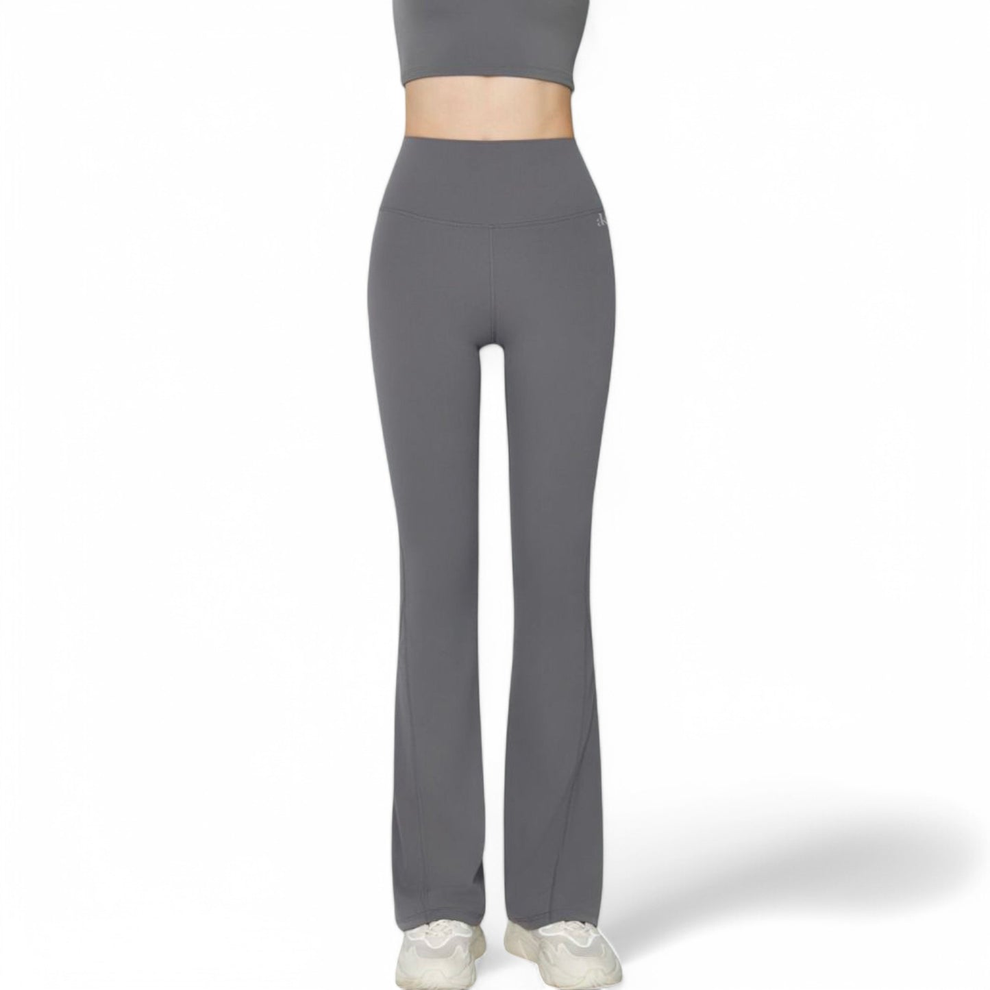 Anna-Kaci Women's High-Waist Flared Leggings with Stretch Fabric and Contoured Fit
