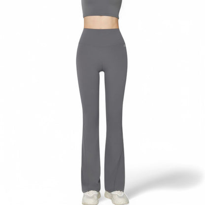 Anna-Kaci Women's High-Waist Flared Leggings with Stretch Fabric and Contoured Fit