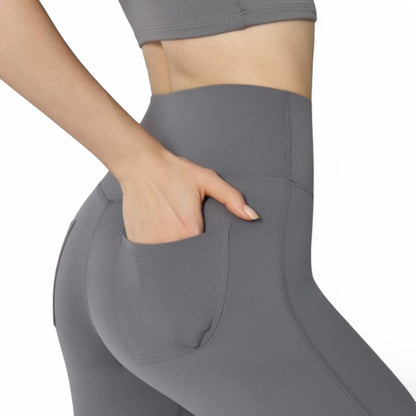 Anna-Kaci Women's High-Waist Flared Leggings with Stretch Fabric and Contoured Fit