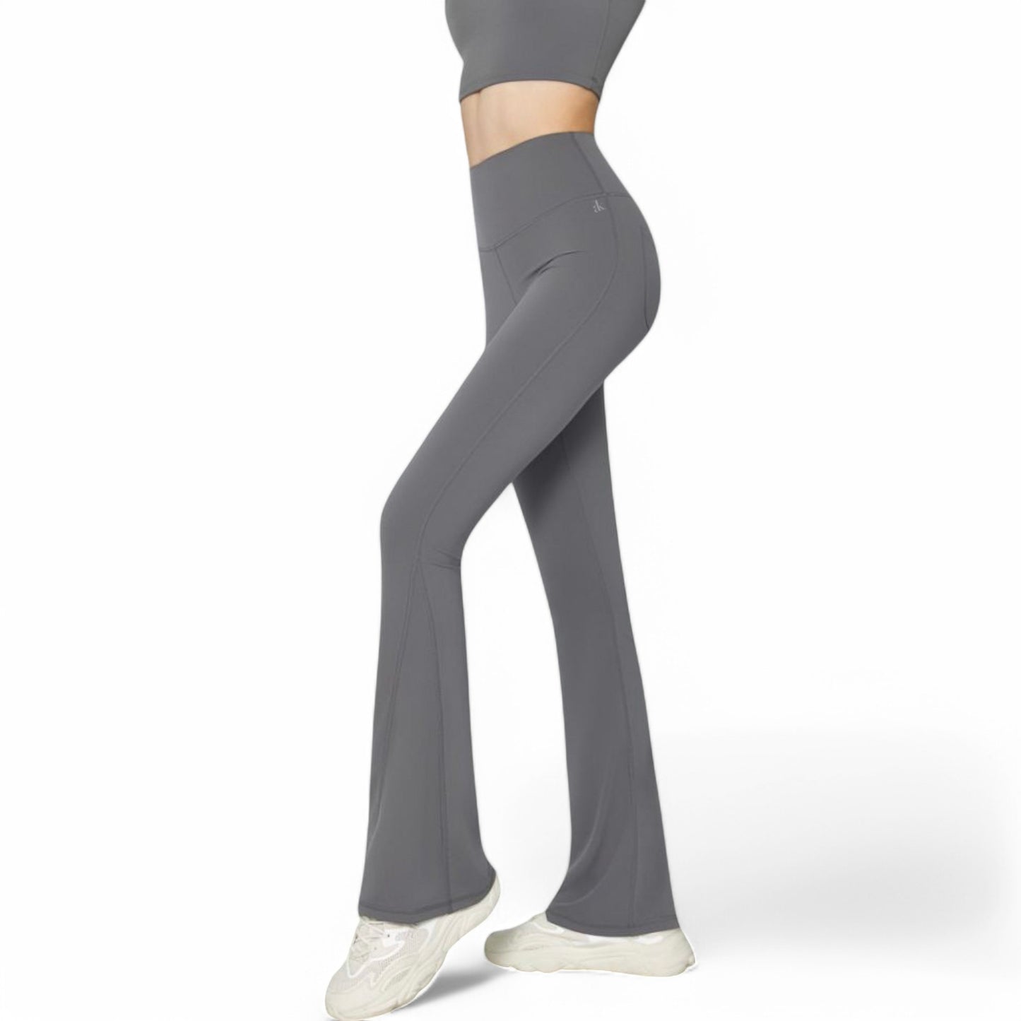 Anna-Kaci Women's High-Waist Flared Leggings with Stretch Fabric and Contoured Fit